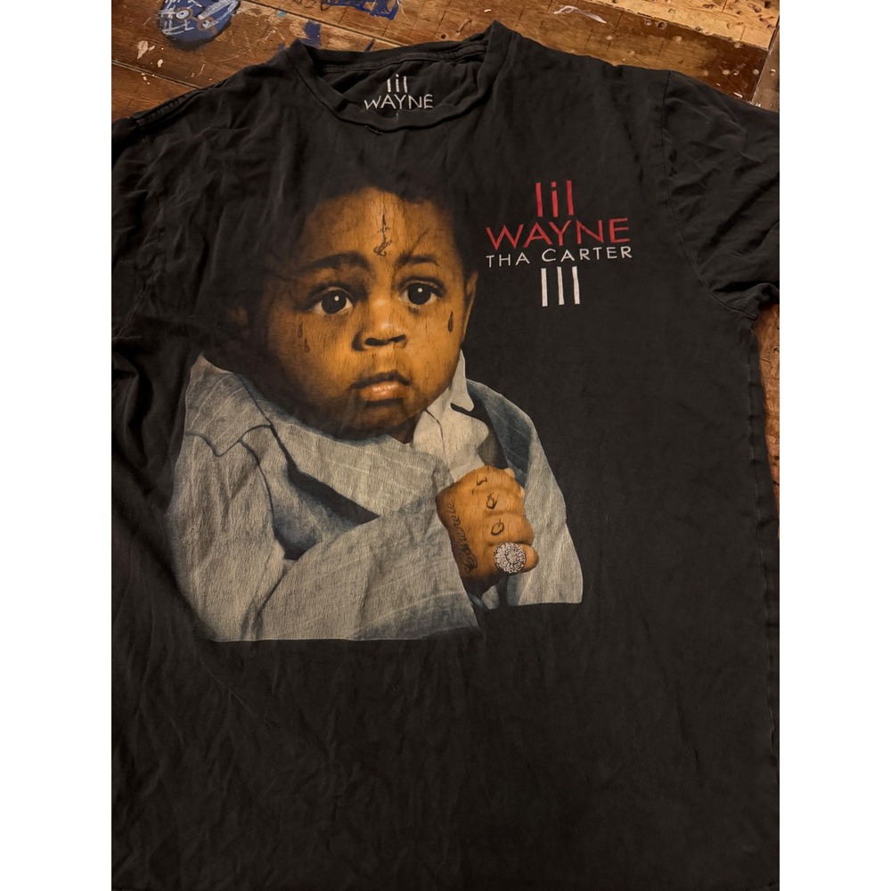 Lil Wayne Tha Carter III Graphic T-Shirt Mens Large Black Hip Hop Rap Tee